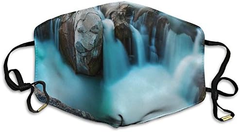 Too Suffering Waterfall Basalt Rocks Rural Scenery Unisex Allergy Flu Masks Face Masks Breathable Health Masks Anti-Dust Mask
