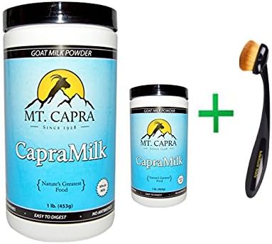 Mt. Capra, CapraMilk, Goat Milk Powder, 1 lb (453 g)( 2 PACK )+ Bdellium Tools, Studio Series, Face 950, Oval Multi-Purpose, 1 Brush