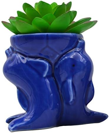 Ceramic Dolphin Plant Pot/Bonsai Pot/Flower Pot/Succulent Planter/Pen Pencil Holder Multifunctional Storage Pot Blue