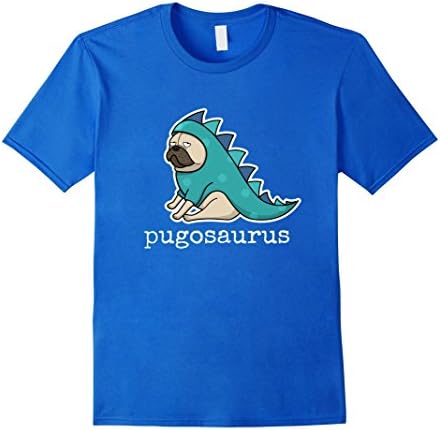 Men's Pugosaurus t-Shirt Cute Pug in Dinosaur Costume = Pugosaur Small Royal Blue