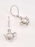 Antiqued Pewter Teapot Earrings