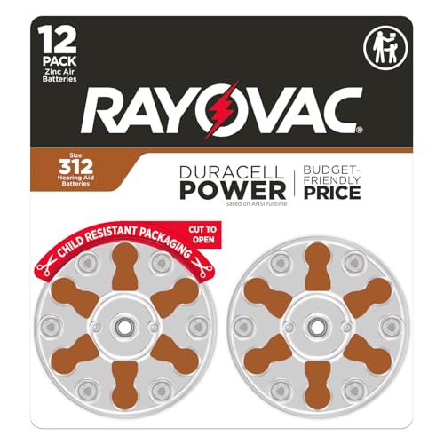 Rayovac Size 312 Hearing Aid Batteries, Hearing Aid Batteries Size 312, 12 Count