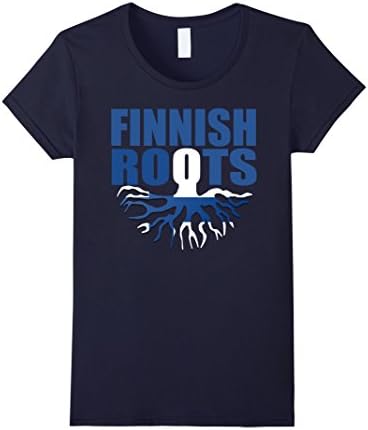 Women's Teecastle Finnish Roots Finland Pride Flag Gift T-Shirt XL Navy