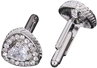 FakMe Classic Cufflinks for Men Cuff Links with French Diamond Crystal Shirt Sleeve Button