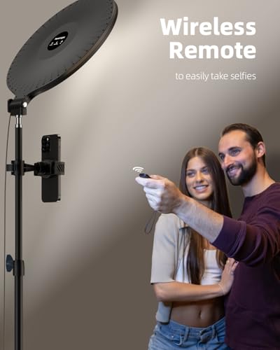 Weilisi 10.5" Ring Light with 69" Tripod Stand & Phone Holder | Full-Screen Ringlight Tripod Stand for Video Recording, TikTok, Dimmable LED Selfie Ring Light Tripod for Phone with Remote