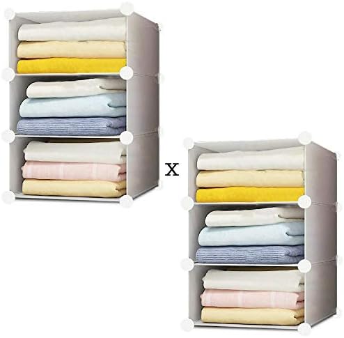 Inxасt Portable Wardrobe Inserts Storage Organiser Closet System 90 cm x 37 cm x 54 cm, White (2&3- Level)