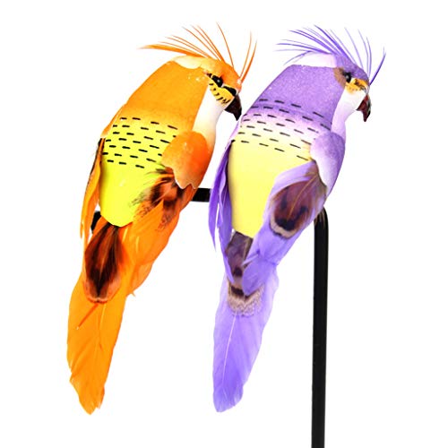 Clearance Sale!UMFun 12PC/Set Parrots Artificial Birds Model Outdoor Home Garden Lawn Tree Decor - Thumbnail 6