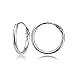 Sterling Silver Small Endless 10mm Round Unisex Hoop Earrings