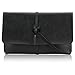 Bagerly Unisex PU Leather Envelope Sleeve Handheld Clutch Purse (Black)