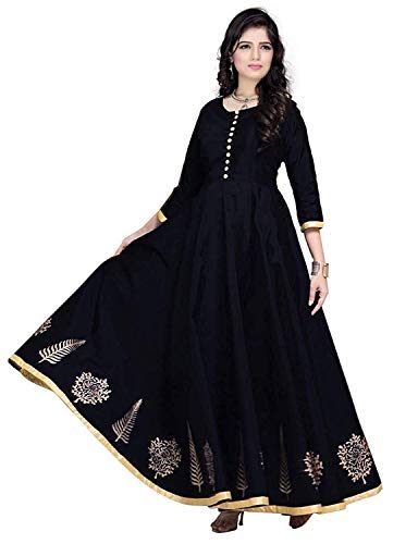 shree sai creation women's silk semistiched cotton gown,kurty,dresess (medium)