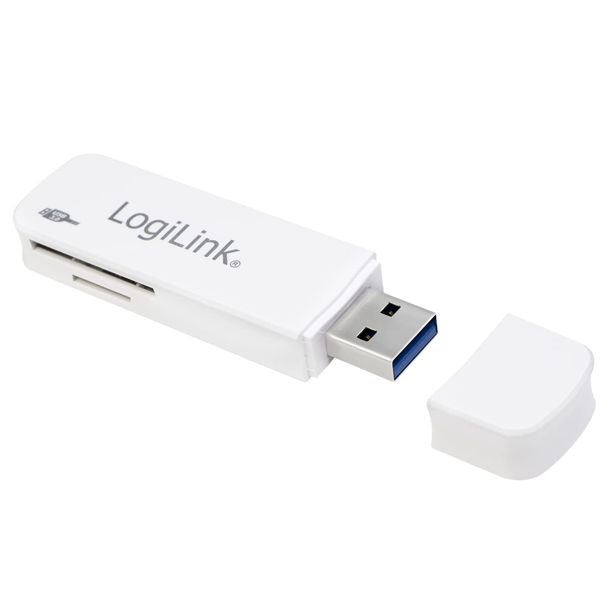 LogiLink CR0034A Mini USB 3.0 Card Reader with Protective Cover White