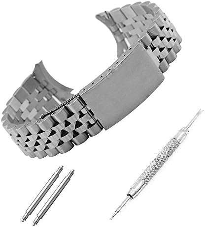 Silver Strap Gold Watchbands Steel Strap, Classic Strap [20 mm] (Silver)