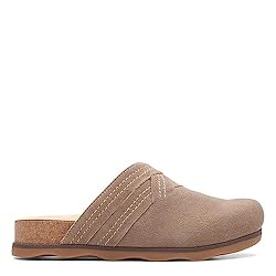 Clarks Women's Brynn Glide Clog, Pebble Suede, 9