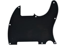 KAISH 8 Hole Tele Blank Guitar Pickguard Tele Pick Guard Scratch Plate for Telecaster Esquire Black 3 Ply