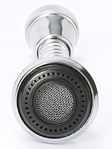 Flexible Faucet Sprayer Attachment 360 ° Aerator Extender Stainless Steel Polished Chrome for Kitchen Sink Bathroom Taps Cold Hot Water (Silver)