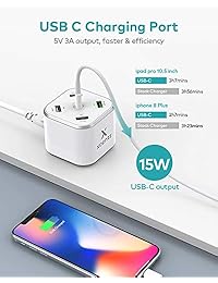 Xcentz   Estación de carga de 48 W con tecnología Smart Xpower para varios dispositivos, cargador de pared USB para Apple iPhone X 8 7 6S Plus, Galaxy S7 S6 Edge Plus, HTC y más