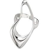 Dtja Hollow Teardrop Statement Ring for Women Girls Gold Plated Fashion Geometric Simple Adjustable Open Wrap Knuckle Finger Rings Comfort Fit Minimalist Unique Chic Jewelry Gift for Holiday Size 6-7