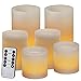 Flameless Candles -Battery Candles-Battery Powered Classic Pillar Optical Fiber Wick Real Wax Candle Set (3