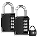 Adoric Life 3-Pack 4 Digit Weatherproof Combination Padlocks, 2-Pack for School, Employee, Outdoor, Gym & Sports Locker, Case, Toolbox, Fence, Cabinet & Storage with FREE Mini 1-pack, Resettable