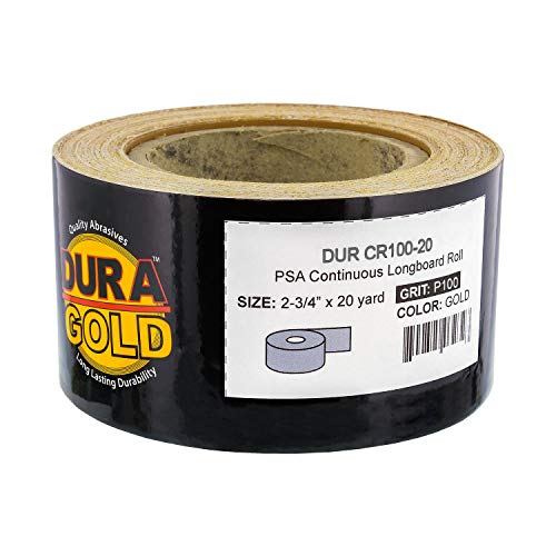 DuraGold Premium 100 Grit Gold PSA Longboard Sandpaper 20 Yard Long
