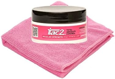 iTAC2 Level 2 (Regular Strength) Total Absolute Control Sports Pole Dance Hand Grip 45gm Jar and Bonus Pink Microfiber Pole Cloth