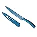 Hecef 6pcs Stainless Steel Colorful Knife Set - Colored Knife Set with Matching Color Case - Parling Utility Slicing Bread Chefs Knife all with Knife Cover/Sheath