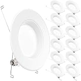 Sunco Lighting 12 Pack 5/6 Inch LED Recessed Downlight, Baffle Trim, Dimmable, 13W=75W, 5000K Daylight, 965 LM, Damp Rated, Simple Retrofit Installation - UL + Energy Star