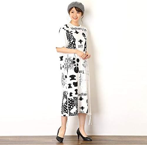 Amazon ゴム Gomme ノルディックコラージュp天竺 サイドファスナーワイドワンピース 白 M ワンピース チュニック 通販