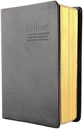 Notebook Vintage A5 Black Pad PU Retro Bible Book 225 Sheets (450 Pages) for Home School Office Travel