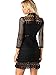 YOINS Dresses for Women Sexy Bodycon Lace Hollow Design High Neck Long Sleeves Mini Casual Party Cocktail Dress