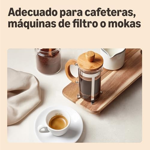 Café molido Natural Espresso Crema, 250 g (Paquete de 4), tueste claro - Certificado por Rainforest Alliance