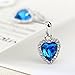 Neoglory Blue Love Heart Crystal Drop Earrings Rhinestone Platinum Plated Women Jewelry Bridesmaid Women