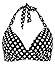 Women's Retro 50s Plaid Pattern Polka Dot Halter Molded Soft Pads Vintage Bikini Swimsuits Tops