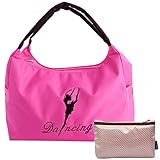 kilofly Girls Ballerina Ballet Dance Shoulder Bag Handbag + Cosmetic Pouch Set