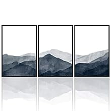 signwin 3 Piece Framed Canvas Wall Art Moon Canvas Prints Home Artwork Decoration for Living Room,Bedroom - 24