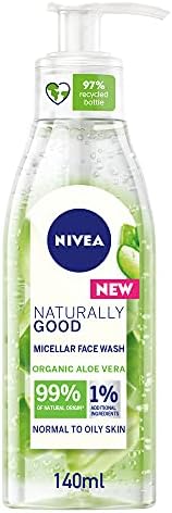 Nivea Naturally Good Micellar Face Wash Organic Aloe Vera For Normal And  Oily Skin, 140Ml price in Saudi Arabia | Amazon Saudi Arabia | kanbkam