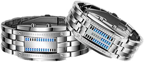 Binary Couple LED Steel Wrist Watches Nice for Lovers
