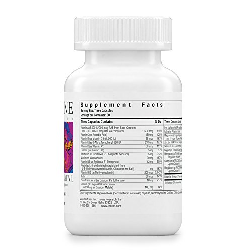 Thorne Research Basic Prenatal Folate Multivitamin for Pregnant and