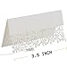H&D Flower Laser Cut Wedding Party Name Setting Place Cards Table Decoration (Ivory, 120pcs/ 10bags)