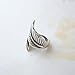 TraveT Adjustable Ring Sliver Plated Leaves Ring Round Rings For Women Men