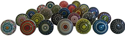 20 x Mix Vintage Look Flower Ceramic Knobs Door Handle Cabinet Drawer Cupboard Pull Xfer (Mix Xfer)