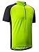KORAMAN Men's Reflective Short Sleeve Cycling Jersey with Zipper Pocket Quick-Dry Breathable Biking Shirt Green 2XL