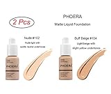 2 Pcs Soft Matte Full Coverage Liquid Foundation Brighten Highlighting Matte Oil Control Concealer Facial Blemish Concealer Color Changing Foundation for Women Girls by alkcam