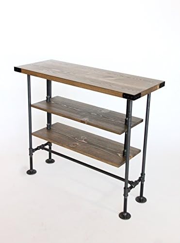 TV Table, Tall, Free Shipping, 4 Wood Finishes, Rustic Media Console, Industrial Style Table, Ships from Detroit, Michigan