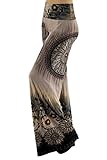 UpTown Appearl Cool Touch Plus Size Soft Stretchy Palazzo Pants Curvy Tall Long Women's Fold-over High Waist Palazzo , Made in USA