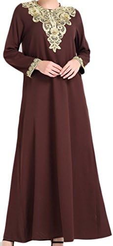 Earnest Women's Casual Arab Kaftan Abaya Muslim Maxi Long Dresses 1 S