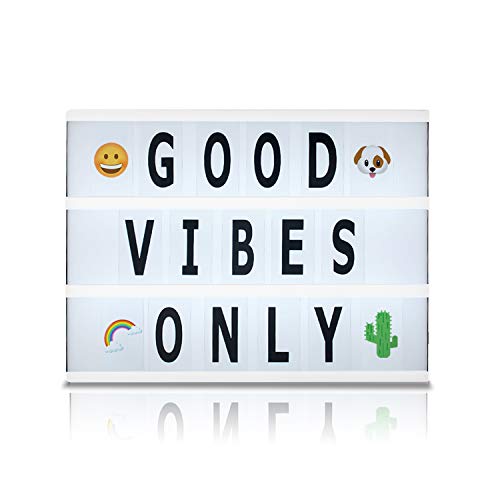 Brooklyn Lighting Company Battery and USB Cable Powered Cinematic Light Box, LED Light Box, Cinema Light Box, Letter Light Box with 300 Letters, LED Light and USB Cable, 8"x 6"x 2"