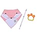 Baby Bibs,Aniwon 4 Pack Bandana Drool Bibs and 4 Baby Teething Toys Gift Set Organic Cotton Baby Bibs for Girls
