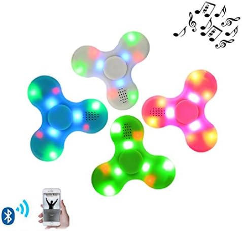 Set of 4 Light LED Color Mini Bluetooth Speaker Music Fidget Spinner Creative Toy