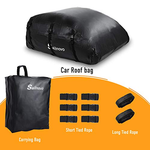adakiit Car Roof Bag Top Carrier Cargo Storage Rooftop Luggage Waterproof Soft Box Luggage Outdoor Water Resistant for Car with Racks,Travel Touring,Cars,Vans, Suvs - Thumbnail 4